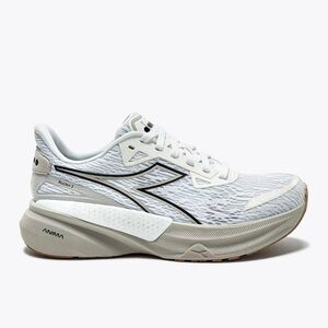 Diadora White and Black Athletic Shoes with Mesh Upper
